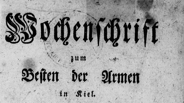 Historische Vorderseite des Kieler Wochenblatts